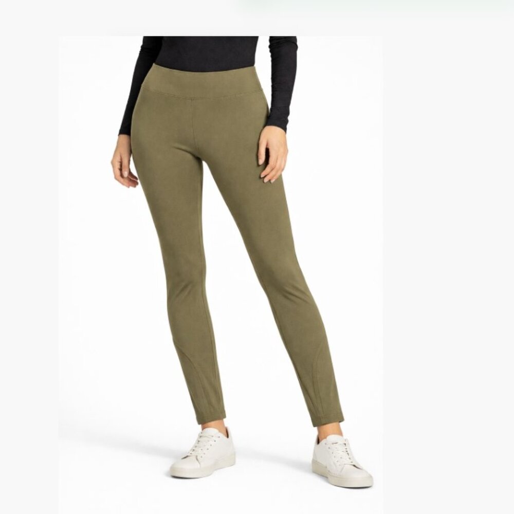 NEW Women with Control Pull-On Slim Leg Shaping Pants Olive Green XSP